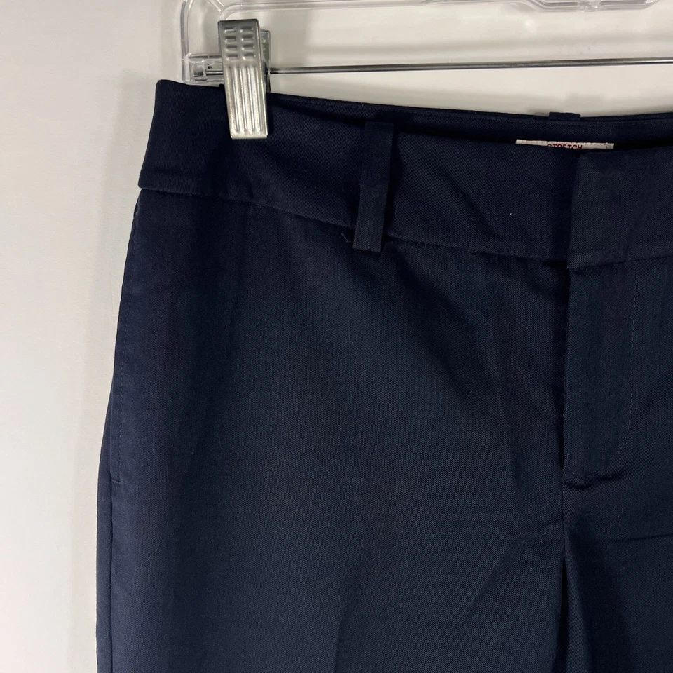 Merona Dress Pants Womens Size 2 Classic Straight Leg Low Rise Stretch Navy Blue - Image 2 of 4
