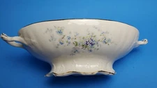Vintage POPE GOSSER China Double Handled Floral Ceramic Oval SERVING BOWL (D6)
