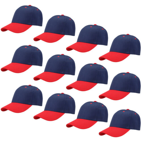 GROSSHANDEL 12 Stück klassische einfache Baseballkappe Mütze verstellbare Größe einfarbig - Bild 36 von 37