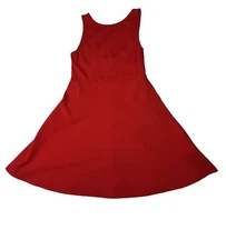 FOREVER 21 SKATER DRESS Junior's Medium RED Wide Straps Halter Open Back Accent