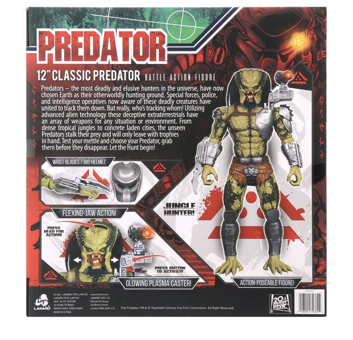 Predator 1987 フィギュア 12inch 未開封新品 PREDATOR 12 Inch POSEABLE FIGURE with Open Jaw MIB Walmart