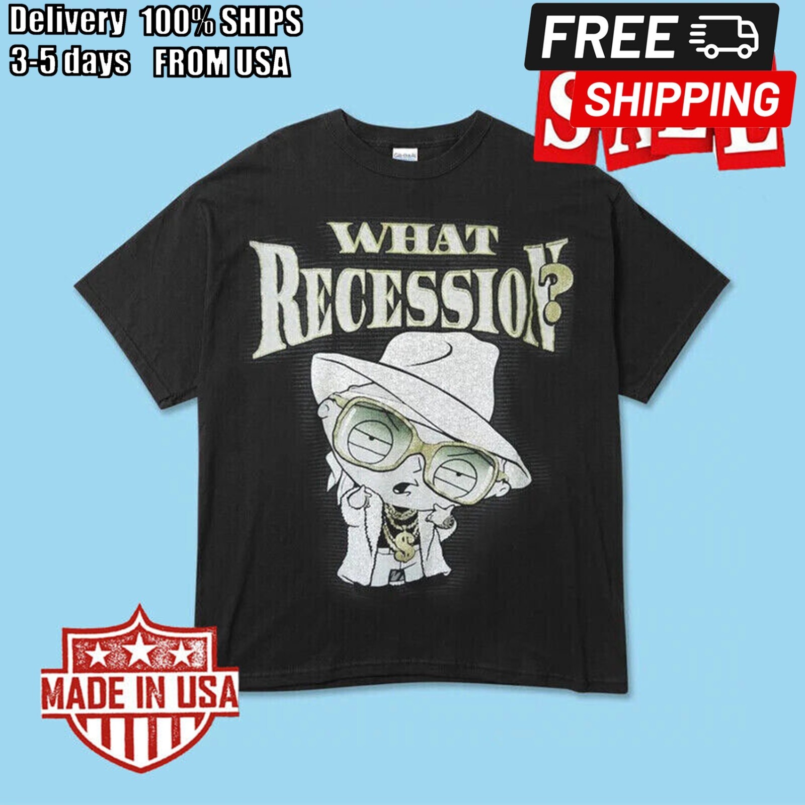 Vintage 2000s Stewie Family Guy What Recession retro style T shirt AA1003