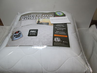 New Biddeford Full Quilted Heated Mattress Pad - 10 Hour Auto Shut Off -  White | eBay