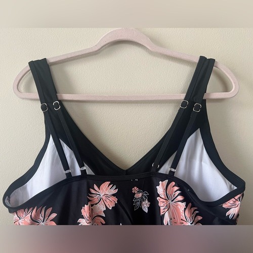 Swimwear Women XXXL dress floral tropical print V-neck built in shorts plus new - Picture 6 of 11