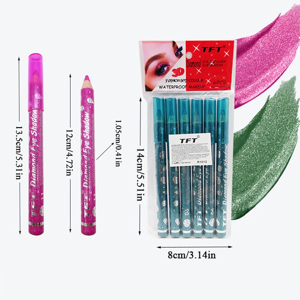 Colorful Silkworm Pen Makeup Portable Eyeshadow Pencil Glitter Highlighter ^ - Image 2 of 4