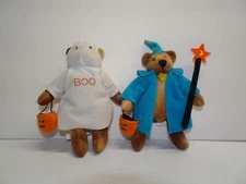 Two 5 inch mini jointed Halloween bears