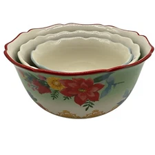 Pioneer Woman Nesting Winter Bouquet Serving Bowl Set of 3 Kitchen Bakeware