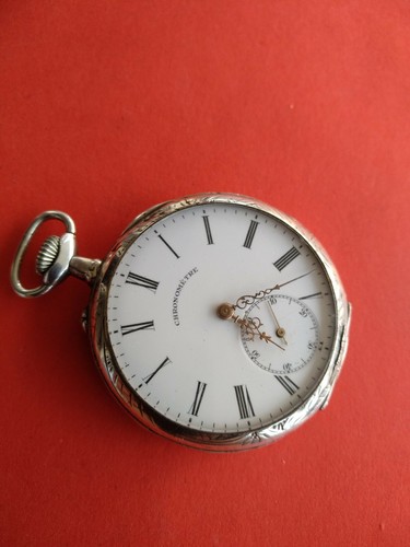 Vintage Silver Chronometre 17 Rubis 50mm Manual Wind Pocket Watch_215 - Picture 3 of 10