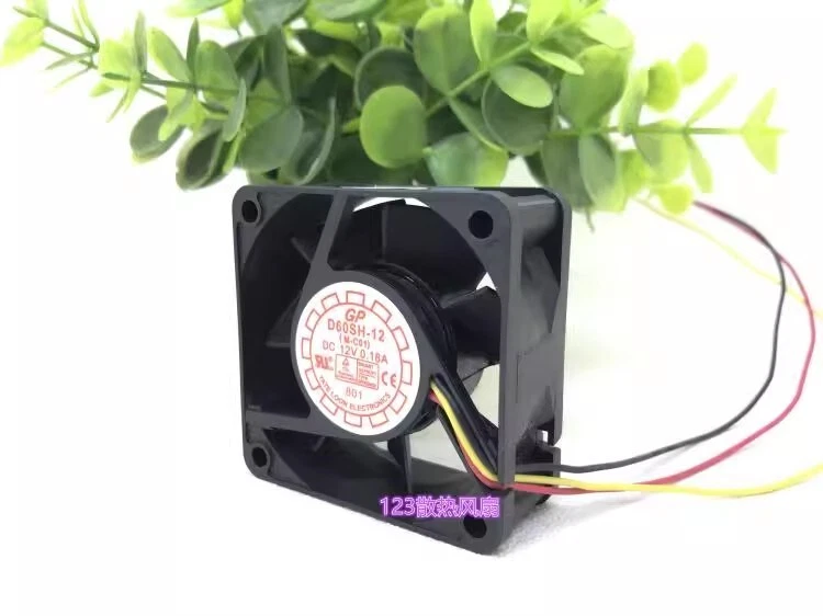 GP D60SH-12 DC12V 0.18A 6025 3-Wire Silent Cooling Fan Foto 4 de 4