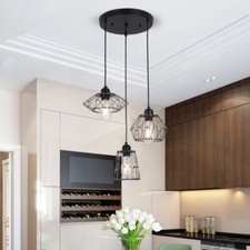 5 in 1 Lampadario a sospensione industriale E27 nero fai da te, forma variabile