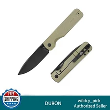 OKNIFE Duron 3.5” Folding Frame Lock Knife Nitro-V Blade EDC Tool Olive Green