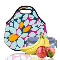Mid-sized Insulated Stretchy Lunch Bag With Flat Bottom & Soft Grip Handles Mid-sized Insulated Stretchy Lunch Bag With Flat Bottom & Soft Grip Handles
