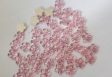 CraftbuddyUS 100pcs 12mm PINK Flat Back Flower Acrylic Rhinestone Gems DIY