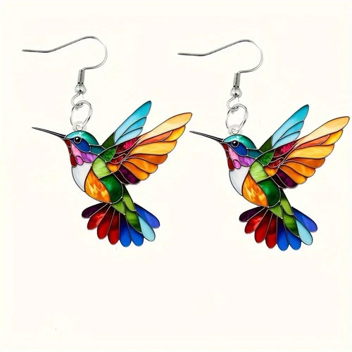 10 Pares Pendientes Colibrí 2D Novedad Pájaro Pendientes Colgantes Regalo Niña - Imagen 6 de 6
