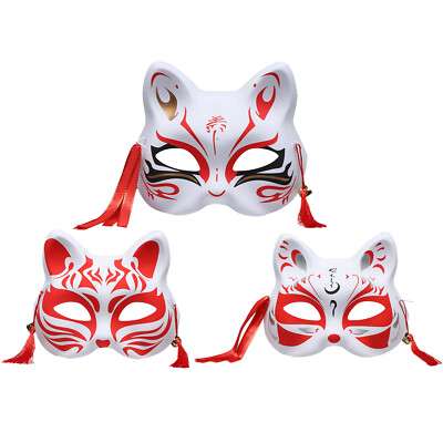 Womens Girls Fox Mask Breathable Cosplay Props Lightweight Face