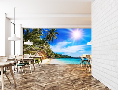 3D Sunny Beach ZHUA7556 Wallpaper Wall Murals Removable Self-adhesive Ann 24