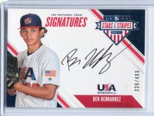 2020 Stars and Stripes 18U Team Signatures Ben Hernandez Auto 226/499