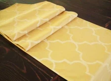 35 inch gold quatrefoil table runner