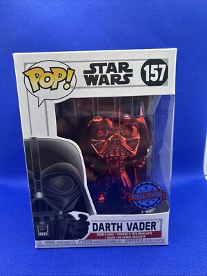 Pop! Funko Star Wars Darth Vader Red Chrome Special Edition Vinyl Figure  #157 UK