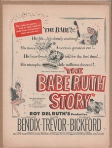 1948 "THE BABE RUTH STORY" William Bendix Original Vintage Movie Promo Ad