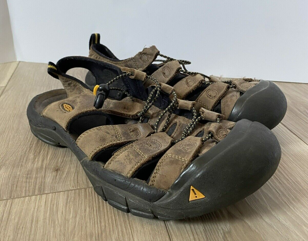 KEEN Sandali da trekking Newport da uomo marroni in pelle taglia 10 impermeabili per esterni