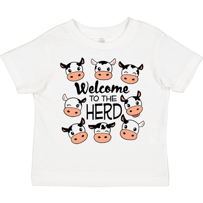 Inktastic Welcome To The Herd With Cute Black And White Holstein Toddler T-Shirt