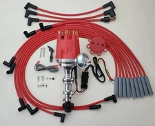 small cap CADILLAC 390 365 331 1955-1962 Red HEI Distributor + SPARK PLUG WIRES