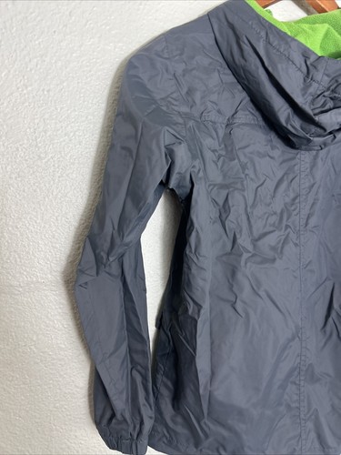 Columbia Rain-Zilla Jacket Youth Medium 10/12 Lined Waterproof Hooded Gray Green - Picture 12 of 15