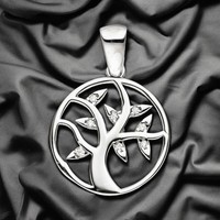 AnhäNger Lebensbaum 925 Sterling Silber Mit Zirkonia SilberanhäNger