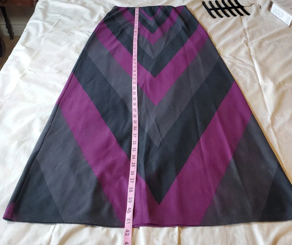 ECI NY макси юбка маленький фиолетовый серый геометрический эластичный пояс эластичной полиэстер  - Изображение 4 из 4