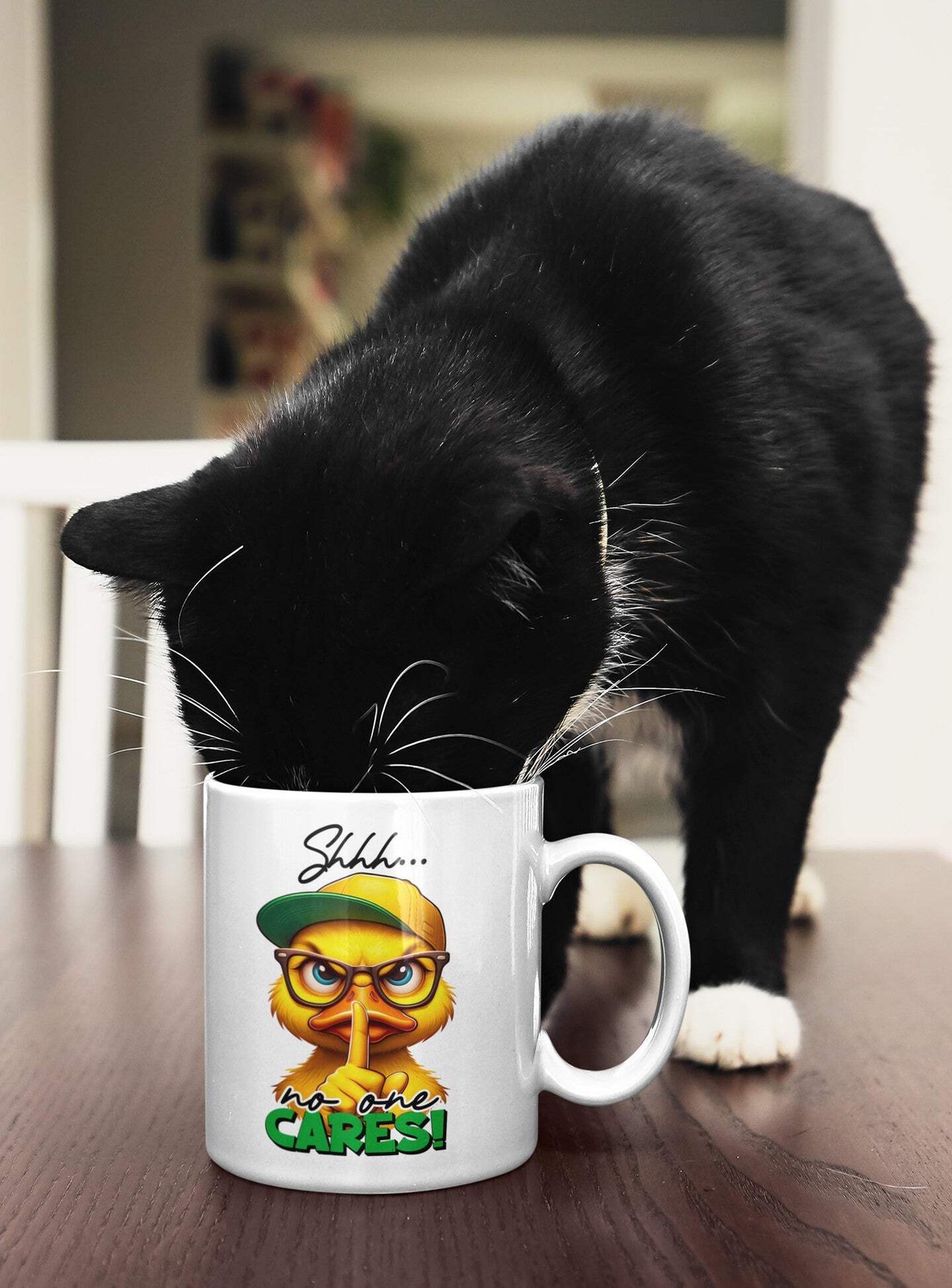 Shhh No One Cares Funny Sarcastic Ceramic Mug