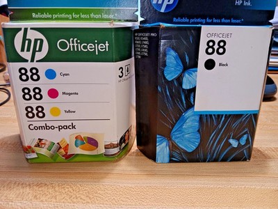 New Hp Officejet 88 Black Color combo pack cyan magenta yellow ink cartridges