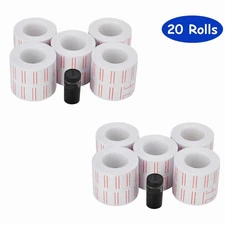 20 Rolls 600/Roll White Pricing Marking Labels MX-5500 Price Gun Labeller + Ink