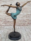 Large Stunning Dancer Black Marble Bronze Statue Art Nouveau Home Decor Sale