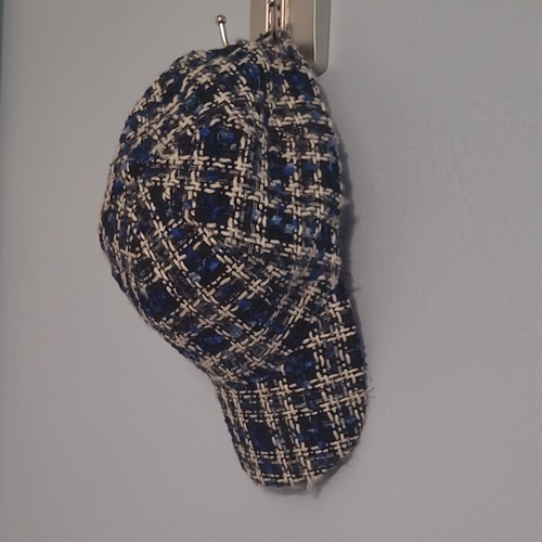 Women’s Blue/White Plaid Tweed Baseball Cap Hat, One Size, Polyester, Nordstrom