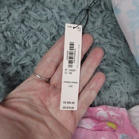 Victoria's Secret Babydoll Pajama Set Womens Large Pink Floral 2 Piece NWT