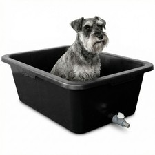 Dog Bath Tub Washing Pool Durable Plastic with Drain Plug and Hose Connector