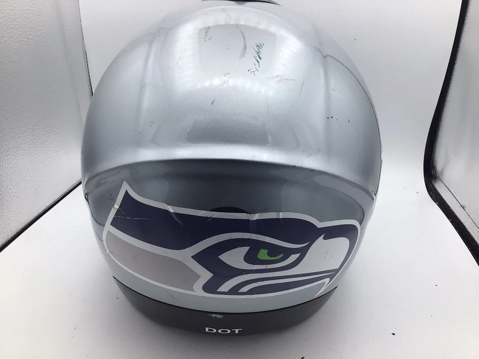 Schuberth Concept Helmet Size XXL 7 7/8 Silver W/ Seahawks Sticker On Back - Image 3 of 4