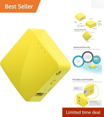 GL-MT300N-V2 Mini Travel WiFi Router with 2 Ethernet Ports & VPN Security