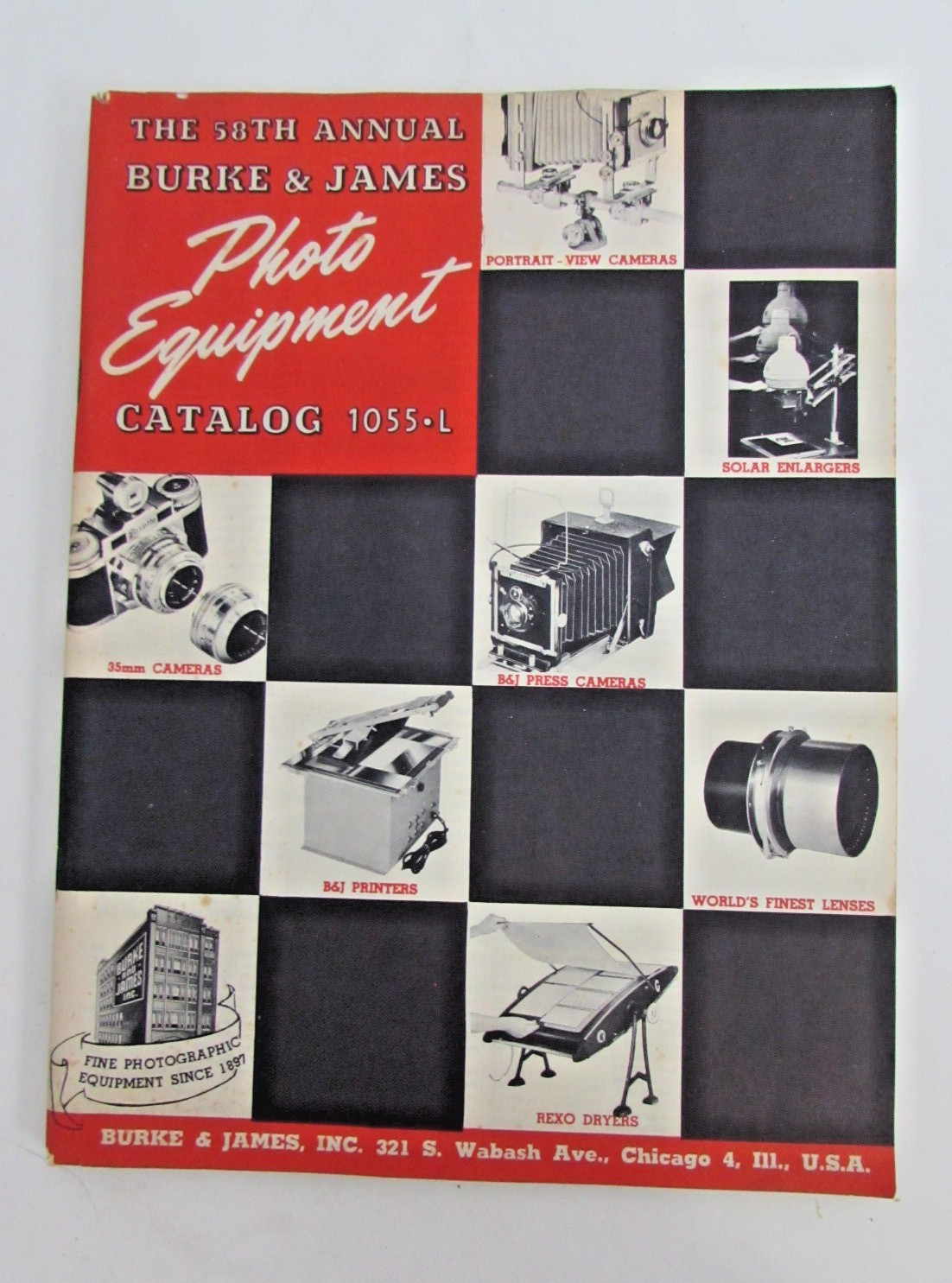 1955 Burke & James Photo Equipment Catalog Accessories & Sears Camera Catalog
