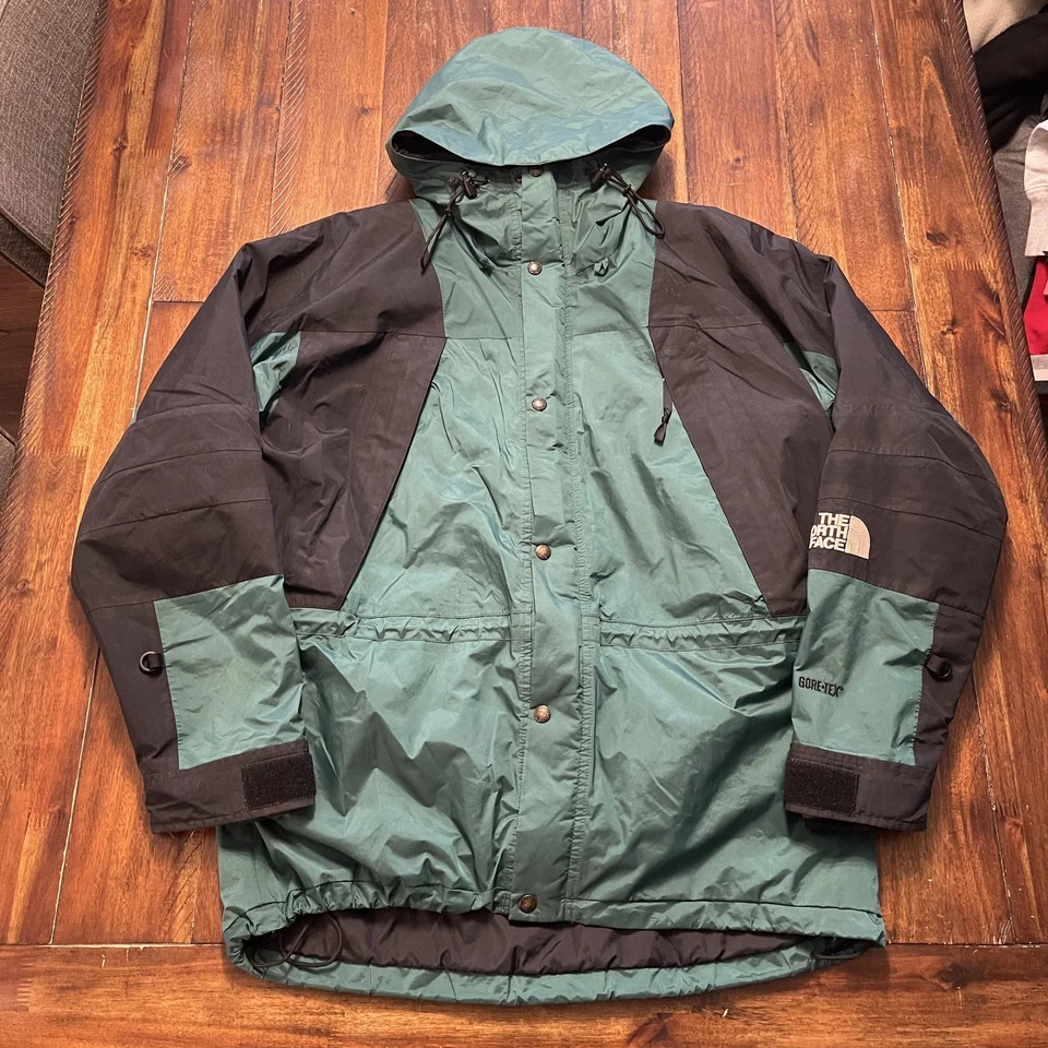 Vintage The North Face Jacket Mens Large Green Black Gore-Tex Hooded Parka 90s - Image 2 of 4