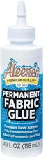 Aleene's Permanent Fabric Glue 4 fl oz, Machine Washable Adhesive, Clear 