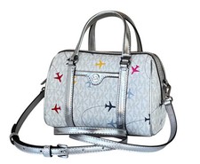 MICHAEL KORS TRAVEL SM DUFFLE CROSSBODY BAG MK WHITE MULTI LIMITED EDITION