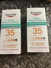 2 Eucerin Sensitive Mineral Face Tinted Sunscreen SPF 35 - 1.7 oz - Exp 02/27
