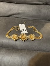 Cintura catena girasole Zara nuova con etichetta vintage RARA oro dichiarazione gioielli