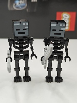 NEW LEGO Minecraft 2x Wither Skeleton Minifigures 21126 Straight Arms