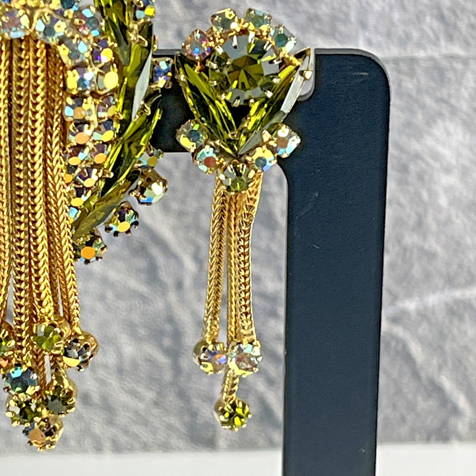 Unsigned Hobe Vtg Rhinestone Waterfall Jellyfish … - image 5