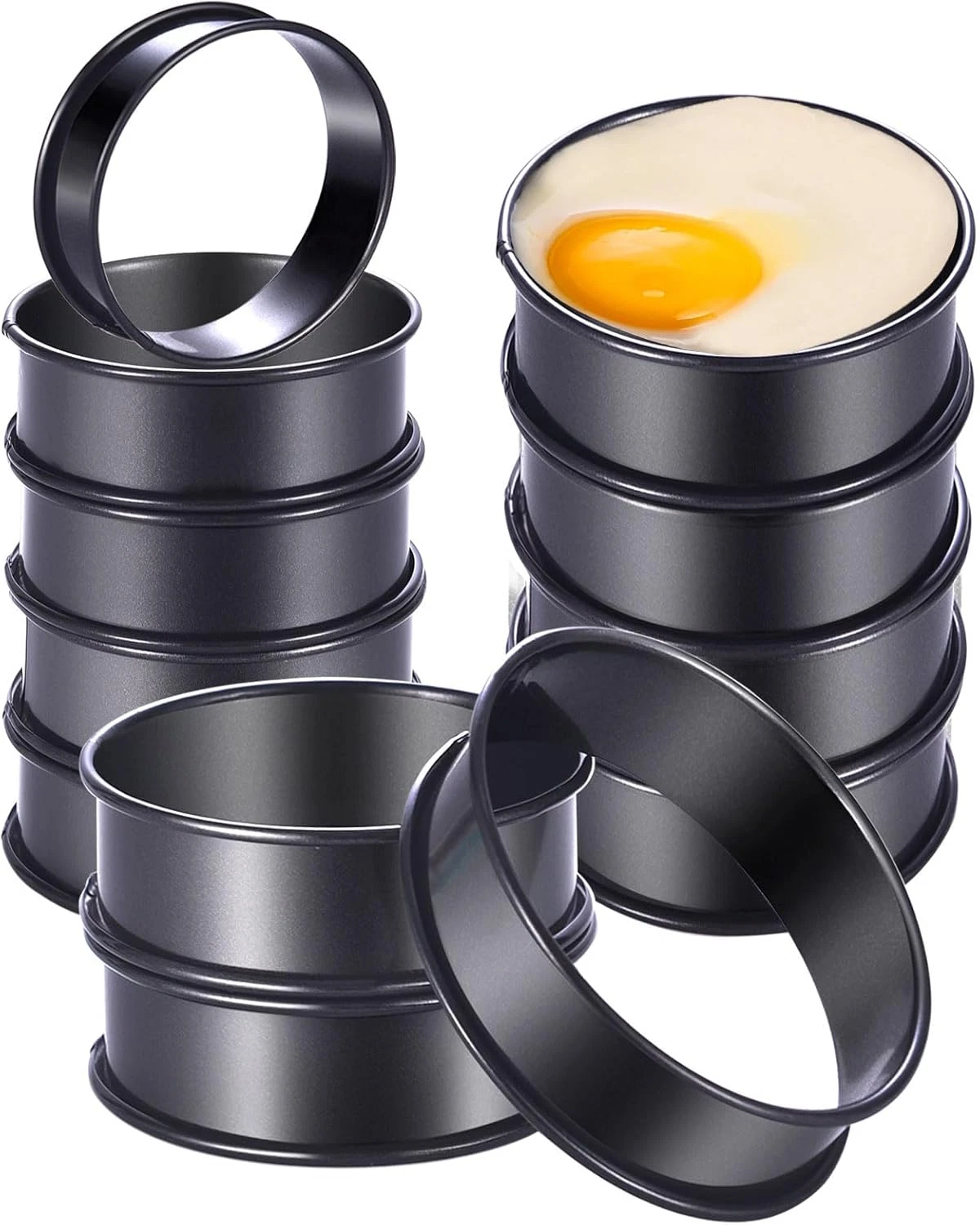 12Packs Crumpet Rings NONSTICK English Muffin Rings 3.15 Inch Stainless Steel Do