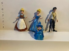 DISNEY PRINCESS POLLY POCKET  2 CINDERELLA’S , PRINCE CHARMING AND FAIRY GODMOM