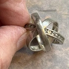 Sterling Silver Triple Band Ring 7 Trinity Vintage Interlocking Rolling ATI